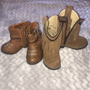 2 Pairs of Baby Girl Cowboy boots